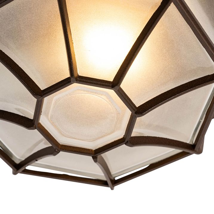 Qazqa Landelijke Plafondlamp Roestbruin 26 5 IP44 - Bri