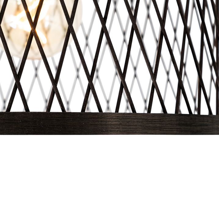 Qazqa Landelijke Plafondlamp Zwart Rotan 40 Cm IP44 - Calamus