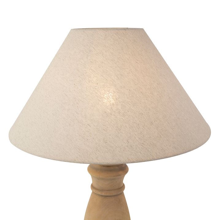Qazqa Landelijke Tafellamp Met Linnen Kap Beige 50 Cm - Catnip