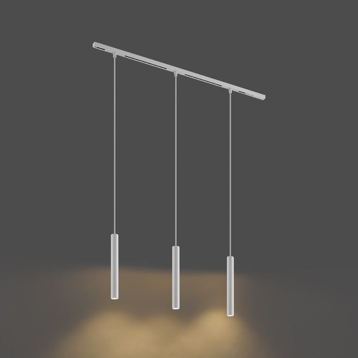 Qazqa Modern Railsysteem Met 3 Hanglampen Wit 1-fase - Slimline Keno