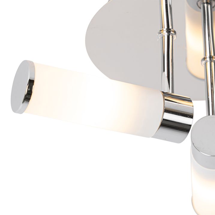 Qazqa Moderne Badkamer Plafondlamp Chroom 3-lichts IP44 - Bath