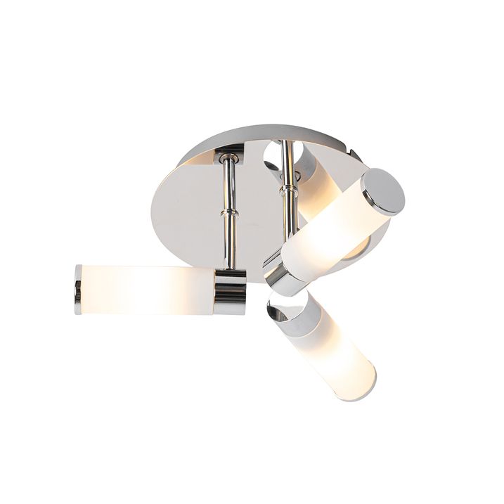 qazqa Moderne badkamer plafondlamp chroom 3-lichts IP44 - Bath