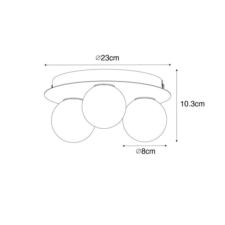 Qazqa Moderne Badkamer Plafondlamp Messing 3-lichts - Cederic