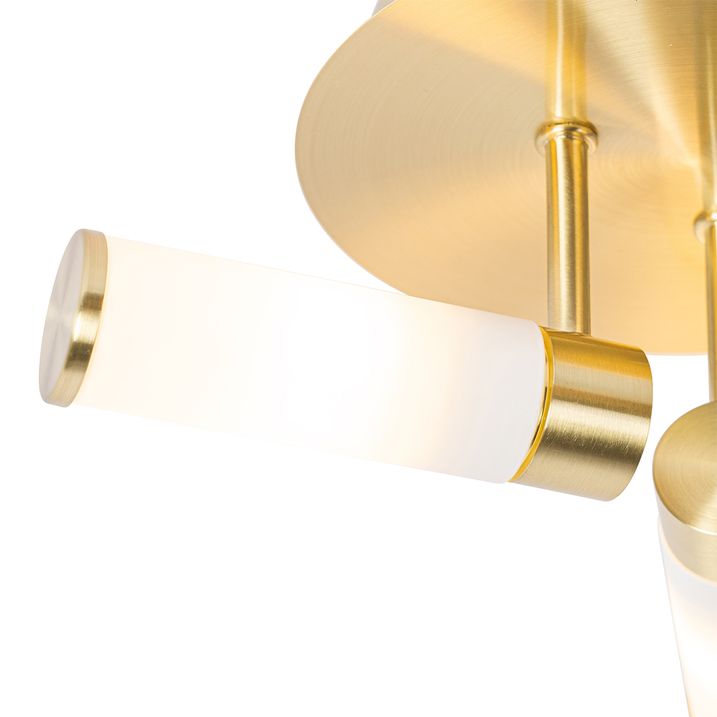 Qazqa Moderne Badkamer Plafondlamp Messing 3-lichts IP44 - Bath