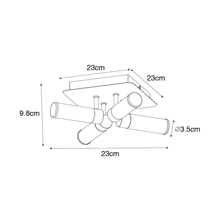 Qazqa Moderne Badkamer Plafondlamp Messing 4-lichts IP44 - Bath