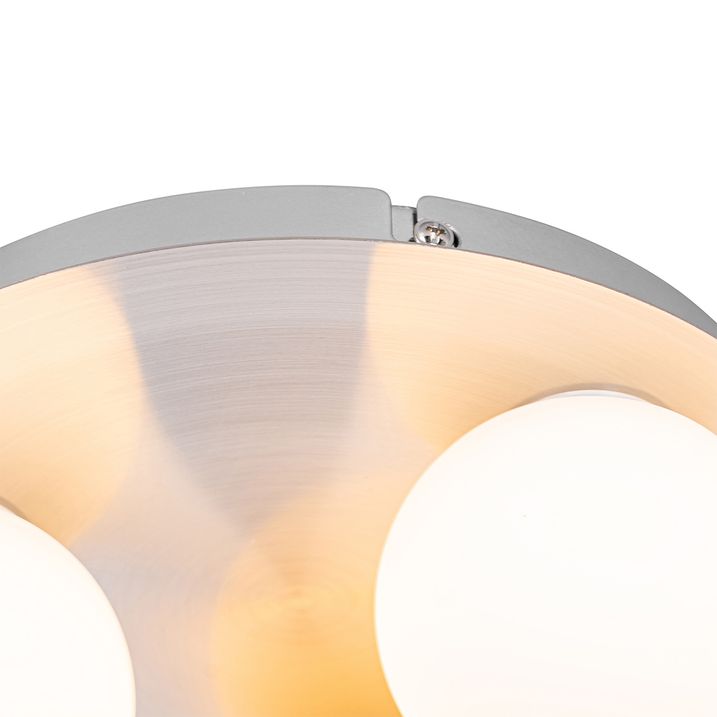 Qazqa Moderne Badkamer Plafondlamp Staal 3-lichts - Cederic