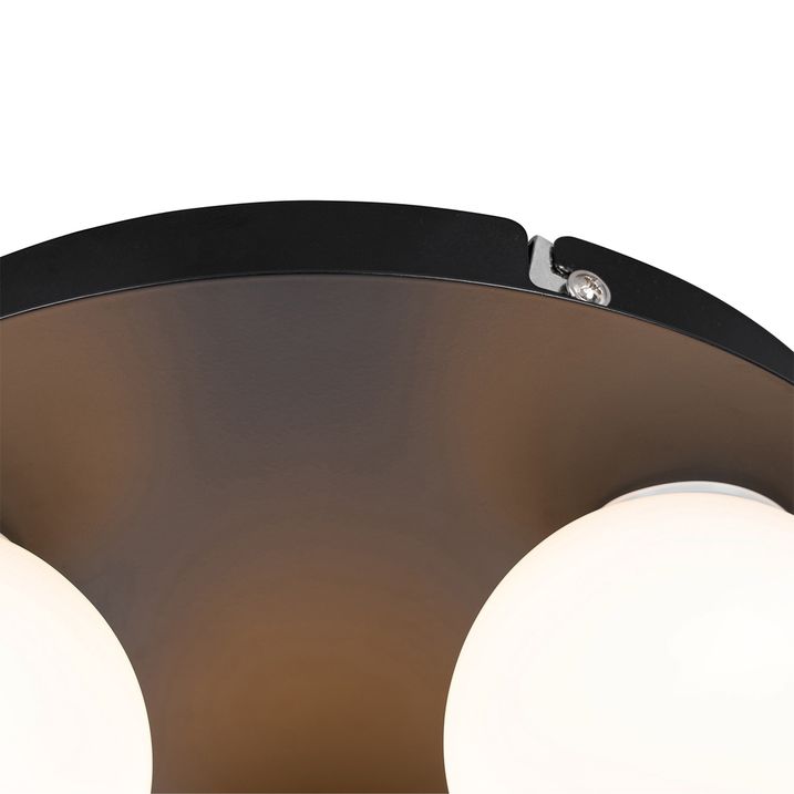 Qazqa Moderne Badkamer Plafondlamp Zwart 3-lichts - Cederic