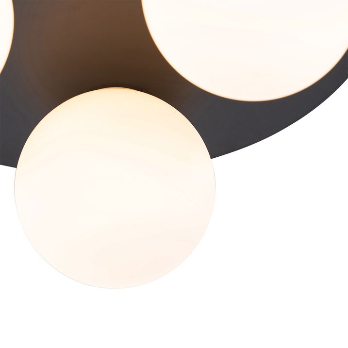 Qazqa Moderne Badkamer Plafondlamp Zwart 3-lichts - Cederic