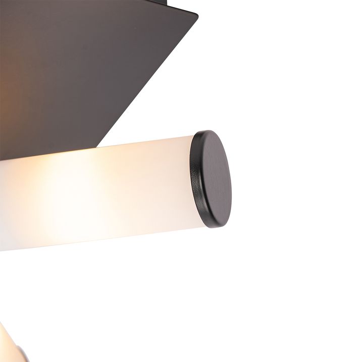 Qazqa Moderne Badkamer Plafondlamp Zwart 4-lichts IP44 - Bath