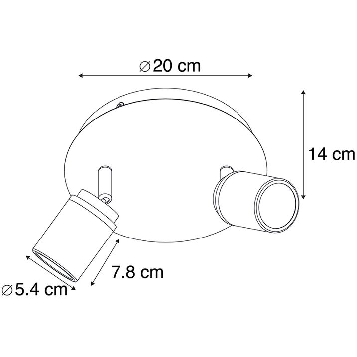 Qazqa Moderne Badkamer Spot Zwart 2-lichts IP44 - Ducha