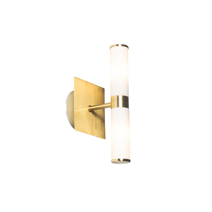 Qazqa Moderne Badkamer Wandlamp Goud IP44 2-lichts - Bath