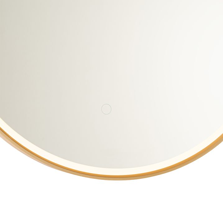Qazqa Moderne Badkamerspiegel Goud Incl. LED En Touch Dimmer - Pien