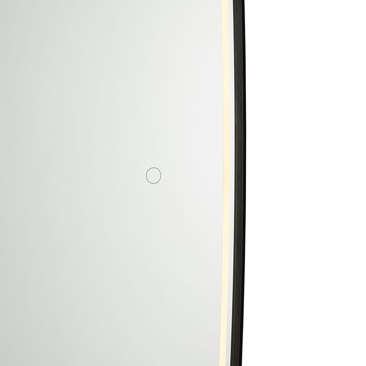 Qazqa Moderne Badkamerspiegel Zwart Incl. LED En Touch Dimmer - Geraldien