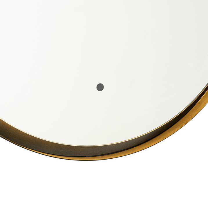 Qazqa Moderne Badkamerspiegel Zwart Incl. LED En Touch Dimmer - Pim