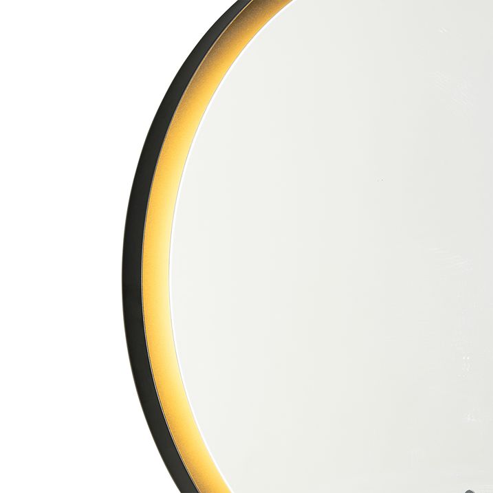 Qazqa Moderne Badkamerspiegel Zwart Incl. LED En Touch Dimmer - Pim