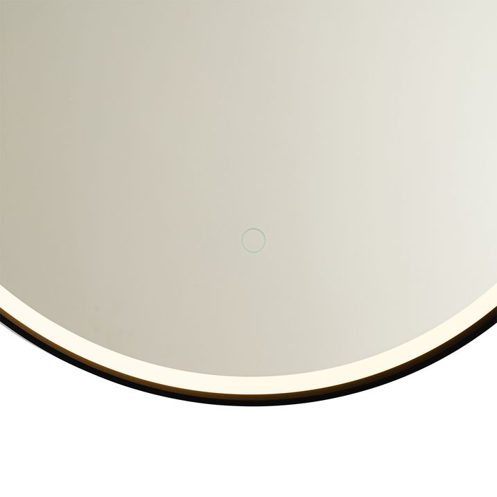 Qazqa Moderne Badkamerspiegel Zwart Incl. LED En Touch Dimmer - Pien