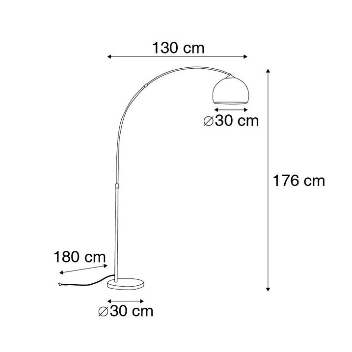 Qazqa Moderne Booglamp Koper Met Witte Kap - Arc Basic