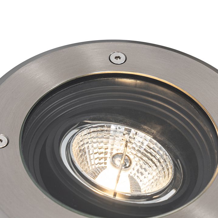 Qazqa Moderne Buiten Grondspot Staal AR70 Verstelbaar IP65 - Delux