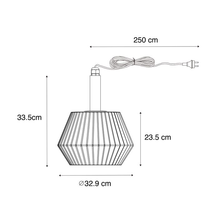 Qazqa Moderne Buiten Hanglamp Zwart Met Witte Kap 32.9 Cm IP44 - Robbert