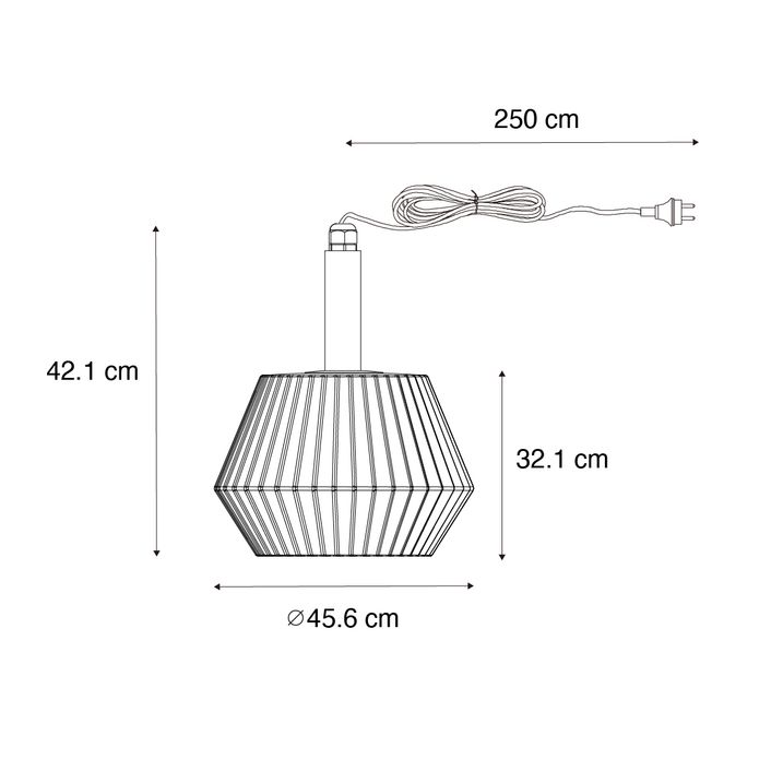Qazqa Moderne Buiten Hanglamp Zwart Met Witte Kap 45 6 Cm IP44 - Robbert