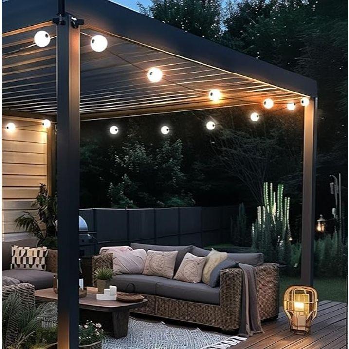 Qazqa Moderne Buiten Lichtsnoer 16M Incl. LED 28-lichts - Malai