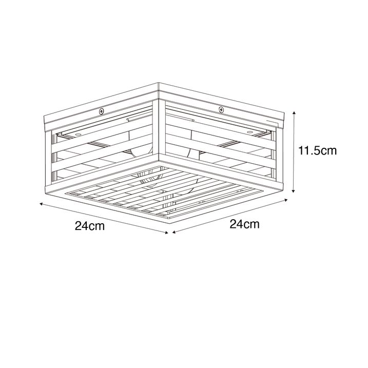 Qazqa Moderne Buiten Plafondlamp Zwart Glas 2-lichts IP44 - Reims