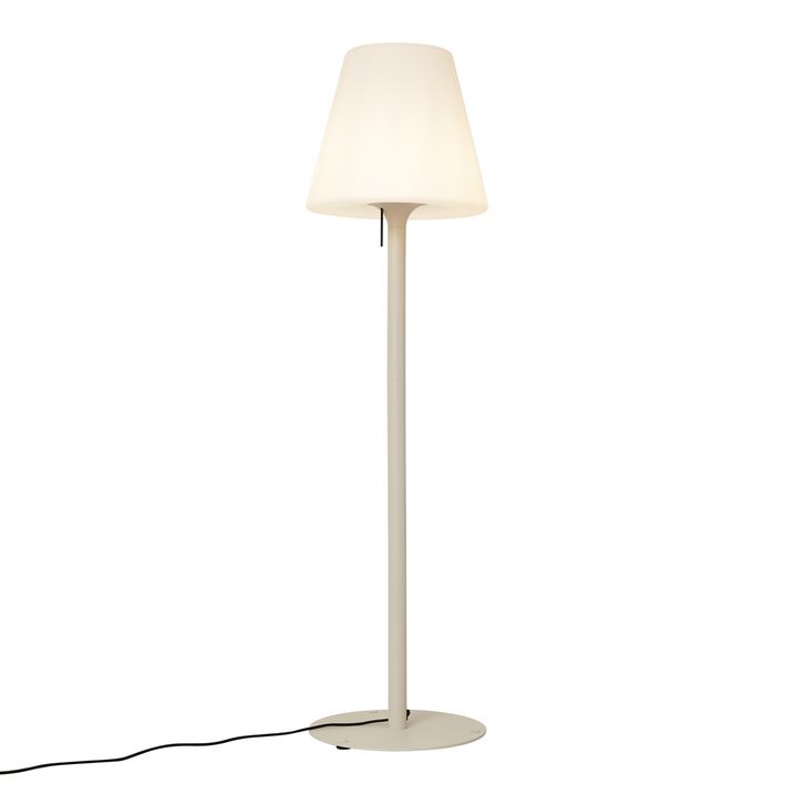 Qazqa Moderne Buiten Vloerlamp Beige Met Witte Kap IP44 - Big Virginia