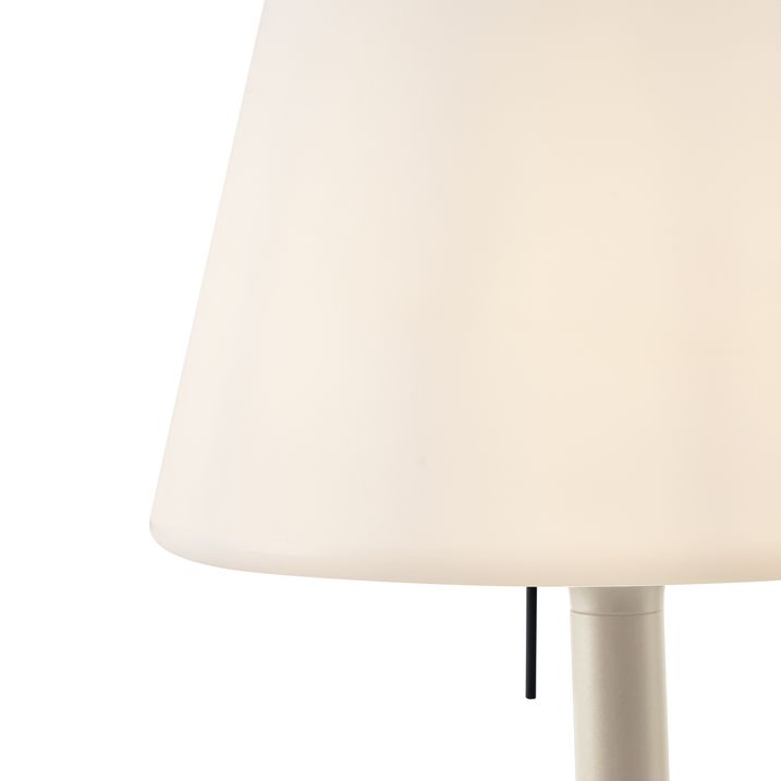 Qazqa Moderne Buiten Vloerlamp Beige Met Witte Kap IP44 - Big Virginia