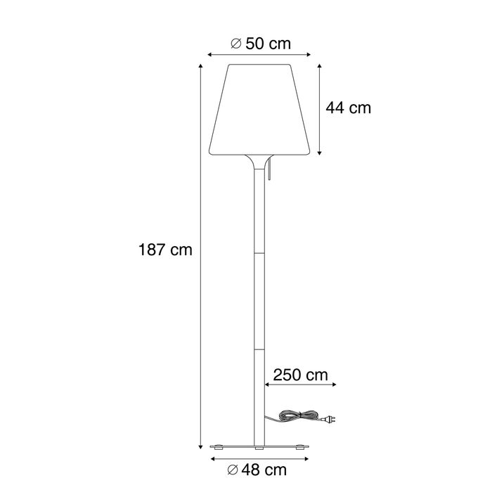 Qazqa Moderne Buiten Vloerlamp Beige Met Witte Kap IP44 - Big Virginia