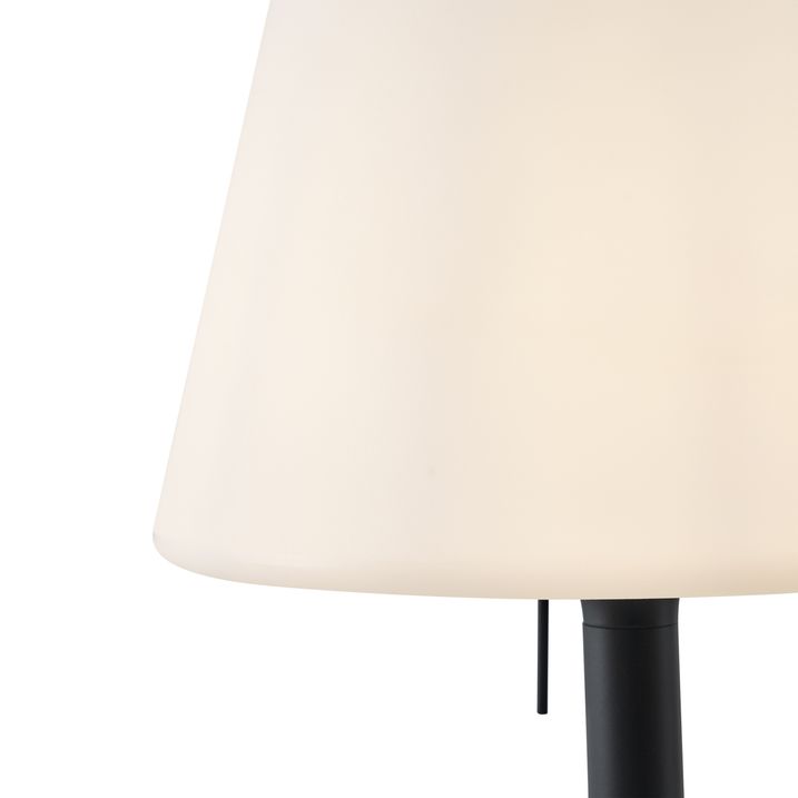 Qazqa Moderne Buiten Vloerlamp Zwart Met Witte Kap IP44 - Big Virginia