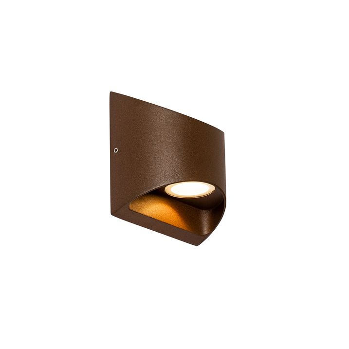 Qazqa Moderne Buiten Wandlamp Roestbruin Incl. LED 2-lichts IP54 - Mal