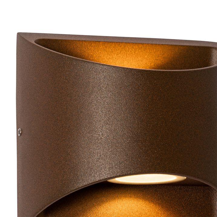 Qazqa Moderne Buiten Wandlamp Roestbruin Incl. LED 2-lichts IP54 - Mal