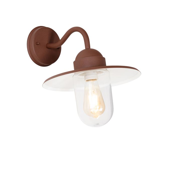 Qazqa Moderne Buiten Wandlamp Roestbruin IP44 - Kansas
