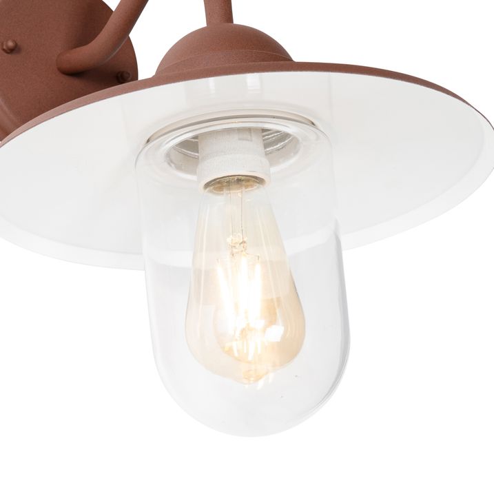 Qazqa Moderne Buiten Wandlamp Roestbruin IP44 - Kansas