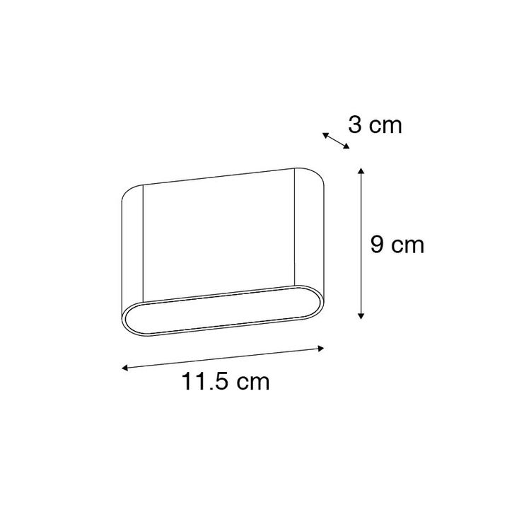 Qazqa Moderne Buiten Wandlamp Zwart 11 5 Cm Incl. LED IP65 - Batt
