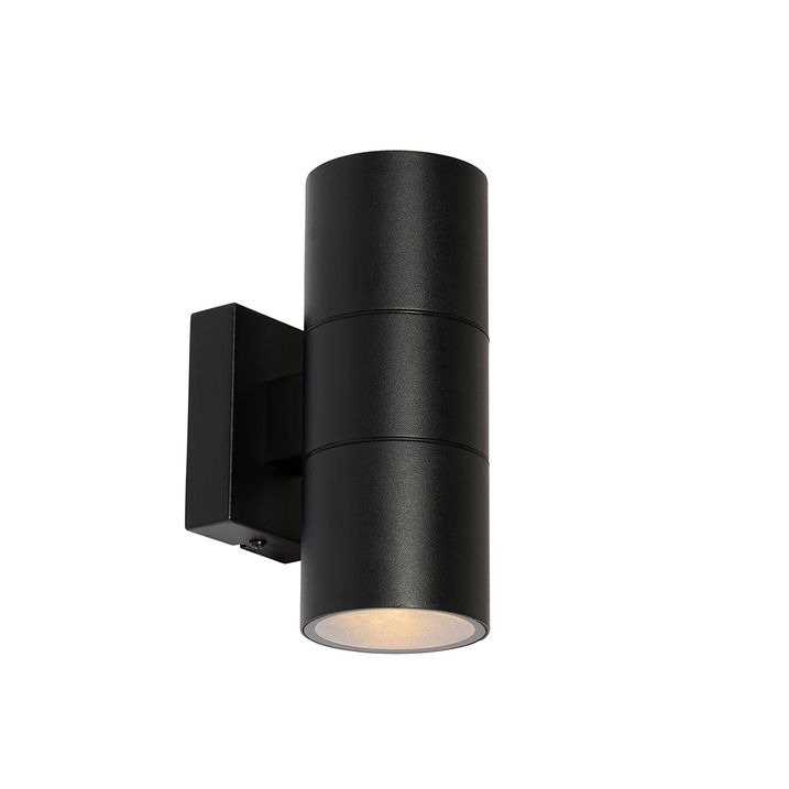 Qazqa Moderne Buiten Wandlamp Zwart 2-lichts AR70 IP44 - Duo