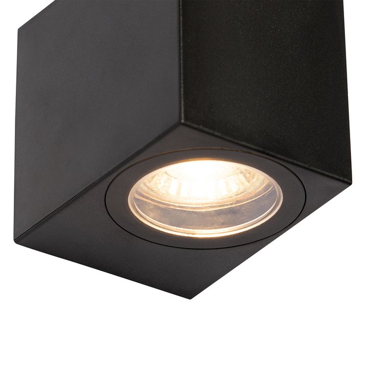 Qazqa Moderne Buiten Wandlamp Zwart Kunststof - Baleno