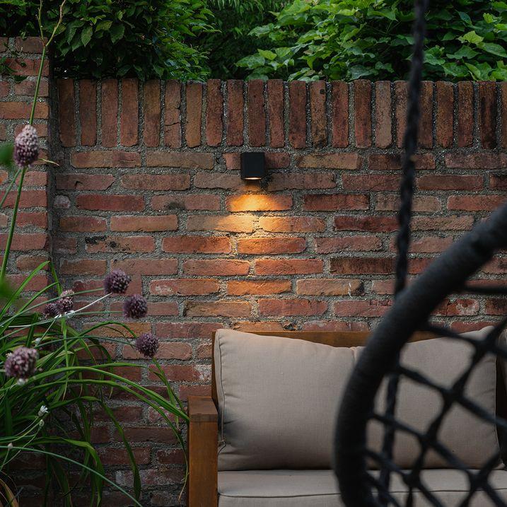 qazqa Moderne buiten wandlamp zwart kunststof - Baleno