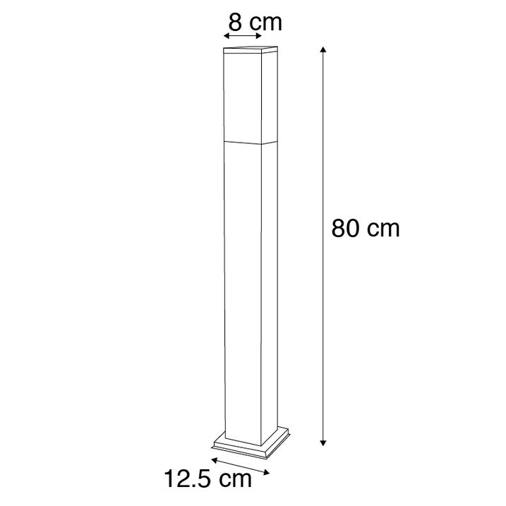 Qazqa Moderne Buitenlamp Paal Donkergrijs Met Opaal 80 Cm IP44 - Malios