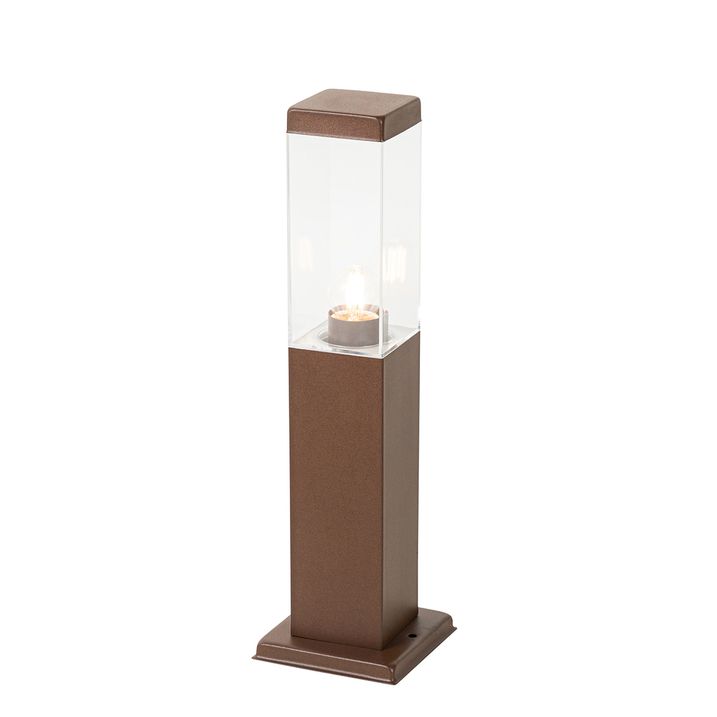 Qazqa Moderne Buitenlamp Paal Roestbruin 45 Cm - Malios