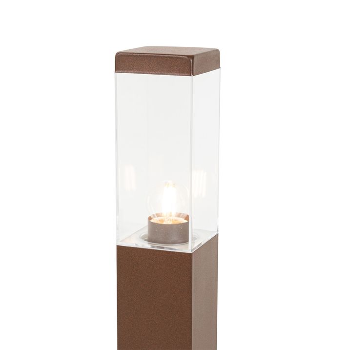 Qazqa Moderne Buitenlamp Paal Roestbruin 45 Cm - Malios