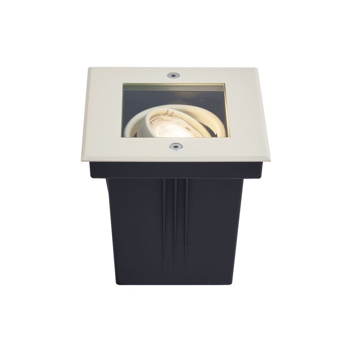 Qazqa Moderne Grondspot Beige GU10 50mm Draai- En Kantelbaar IP65 - Oneon