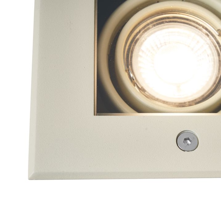 Qazqa Moderne Grondspot Beige GU10 50mm Draai- En Kantelbaar IP65 - Oneon