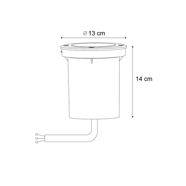 Qazqa Moderne Grondspot Beige GU10 50mm Verstelbaar IP65 - Delux