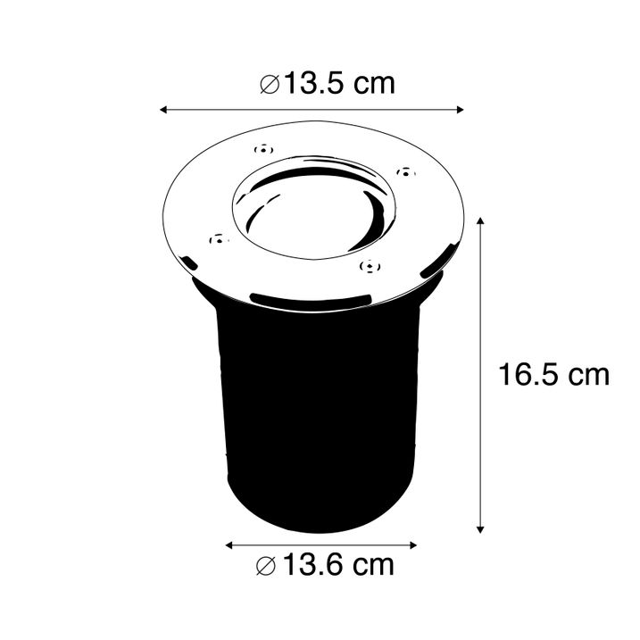 Qazqa Moderne Grondspot Staal 16 5 Cm IP67 - Basic Round