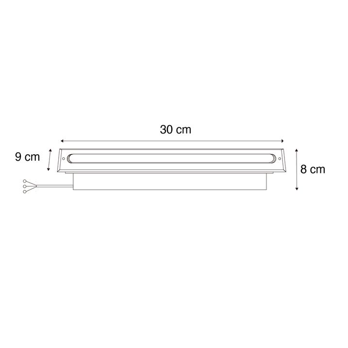 Qazqa Moderne Grondspot Staal 30 Cm Incl. LED IP65 - Eline