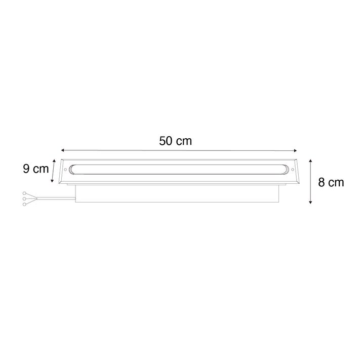 Qazqa Moderne Grondspot Staal 50 Cm Incl. LED IP65 - Eline