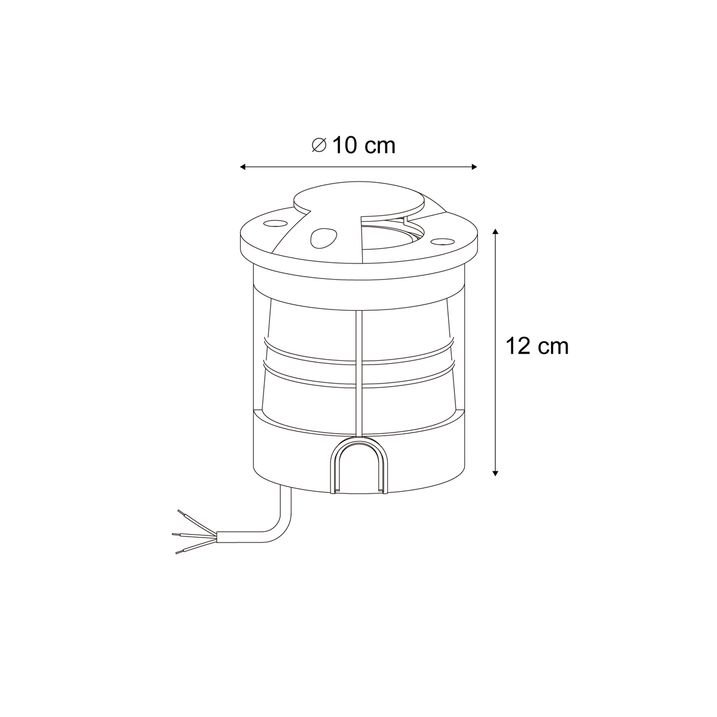 Qazqa Moderne Grondspot Zwart GU10 50mm 2-lichts Effect IP65/IP67 - Cellar