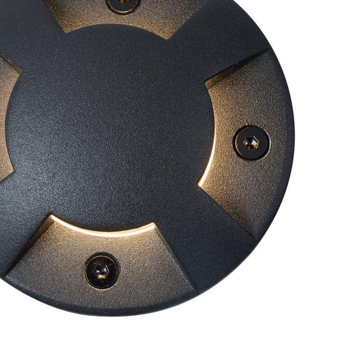 Qazqa Moderne Grondspot Zwart GU10 50mm 4-lichts Effect IP65/IP67 - Cellar