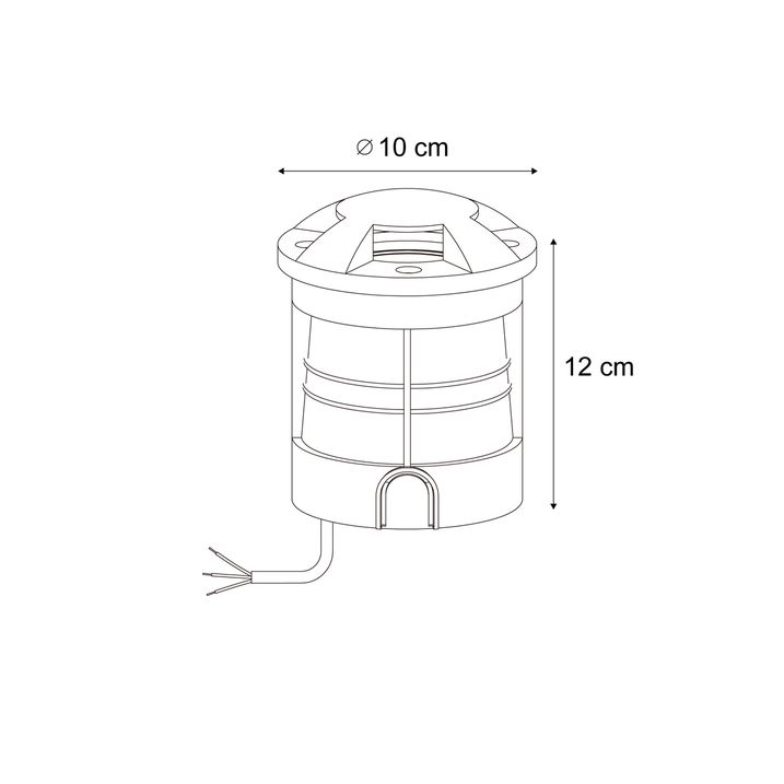 Qazqa Moderne Grondspot Zwart GU10 50mm 4-lichts Effect IP65/IP67 - Cellar